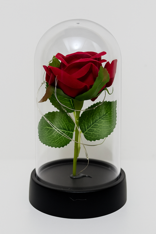 🌹 Rosa con Luces LED en Campana de Vidrio – Un regalo romántico y elegante - Mercacity Colombia