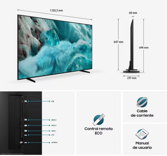 Televisor Samsung 50" QLED 4K Smart TV - 50Q70D | Inteligencia Artificial y Fluidez Extrema - Mercacity Colombia