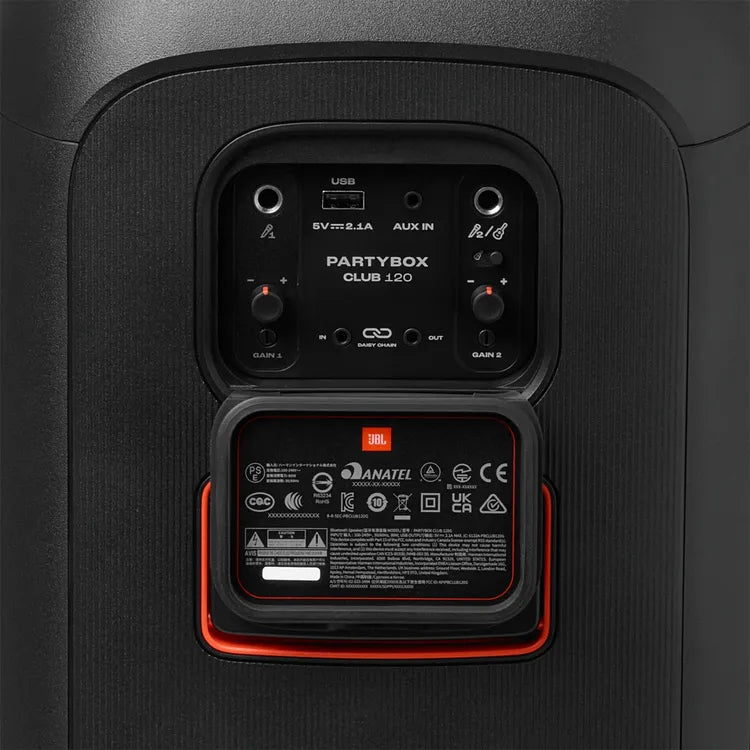 Parlante JBL PartyBox Club 120 – 160 W RMS, Luces RGB, Batería Intercambiable - Mercacity Colombia