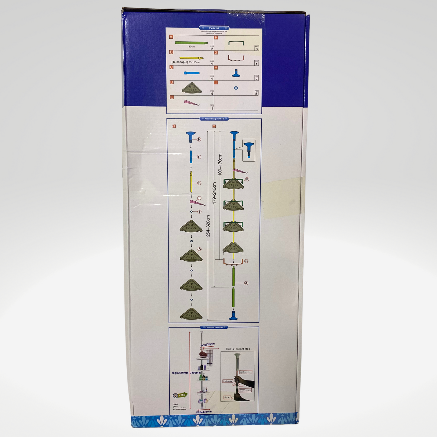 Organizador Esquinero de Baño 4 Niveles – Acero Inoxidable y Diseño Telescópico Anticorrosión - Mercacity Colombia
