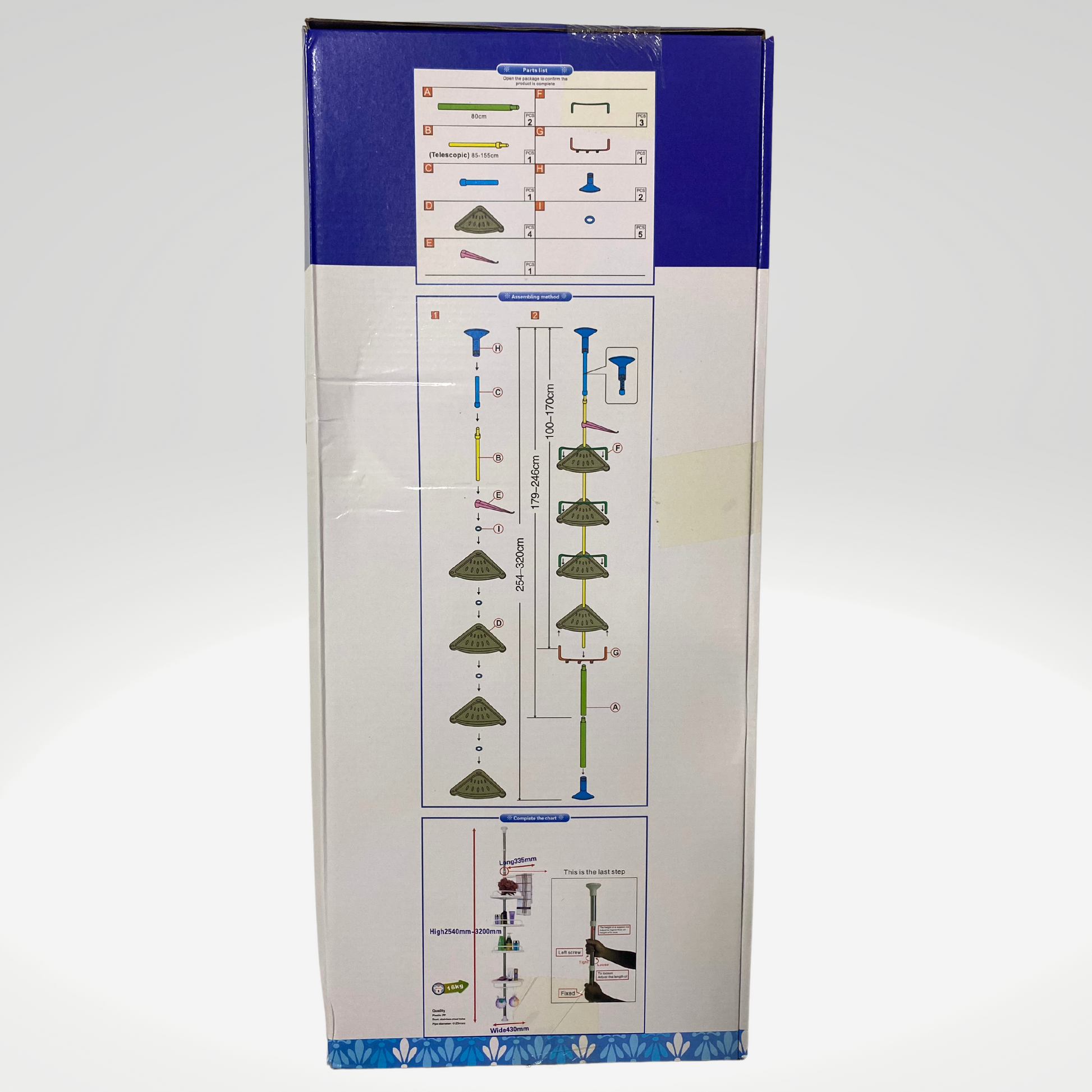 Organizador Esquinero de Baño 4 Niveles – Acero Inoxidable y Diseño Telescópico Anticorrosión - Mercacity Colombia