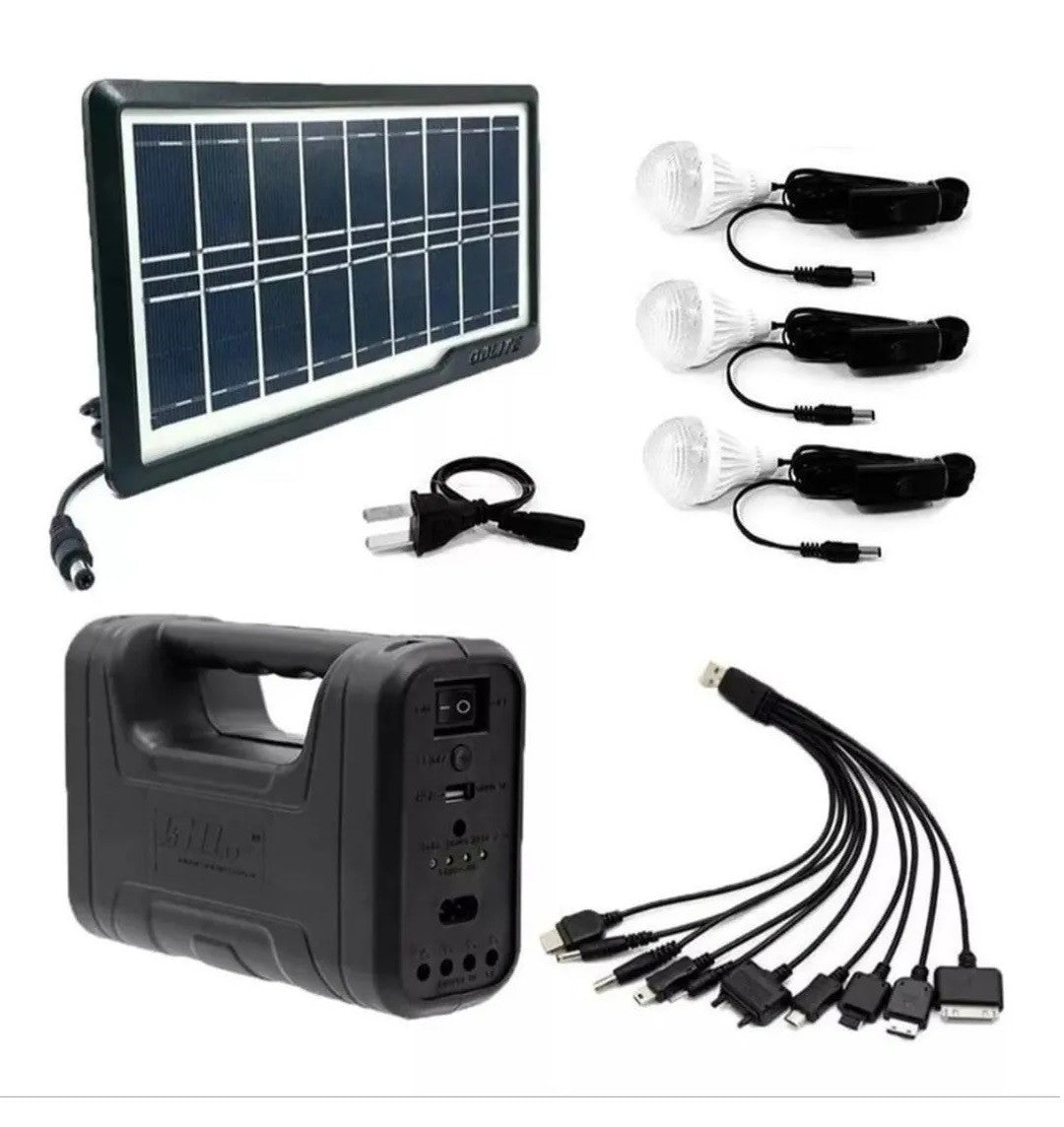 ☀️ Kit Solar con Panel, 3 Bombillos, Batería y Linterna – Energía Limpia y Portátil - Mercacity Colombia