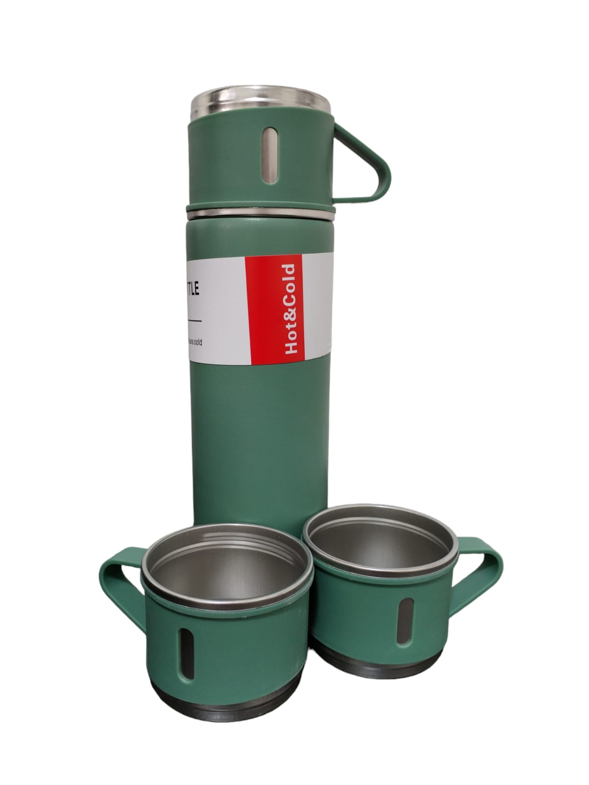 Termo de Acero Inoxidable con 3 Pocillos – Mantiene Bebidas Calientes o Frías por Horas - Mercacity Colombia