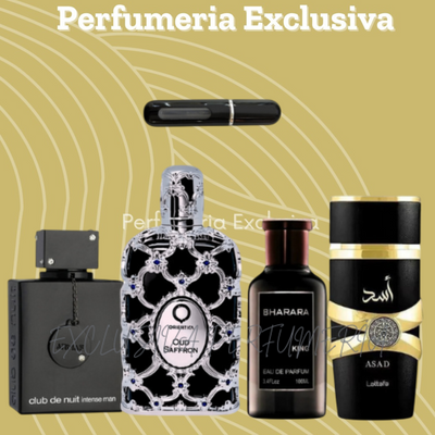 Colección Premium de Perfumes Árabes y de Lujo: Club de Nuit, Oud Saffron, Asad y Bharara