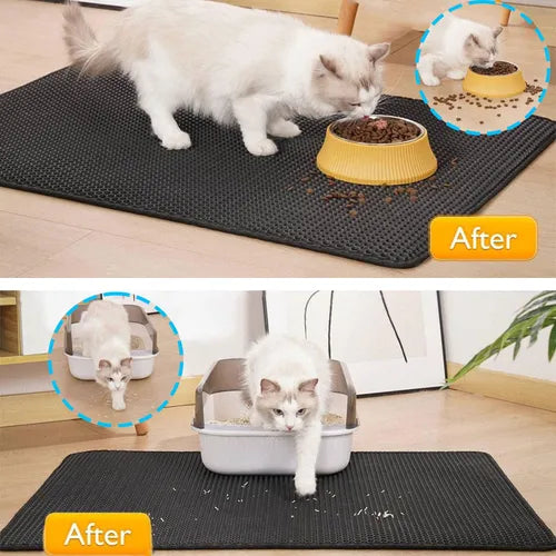 🐾 Tapete Doble Alfombra para Gato – Control de Arena y Máxima Comodidad 🐱 - Mercacity Colombia