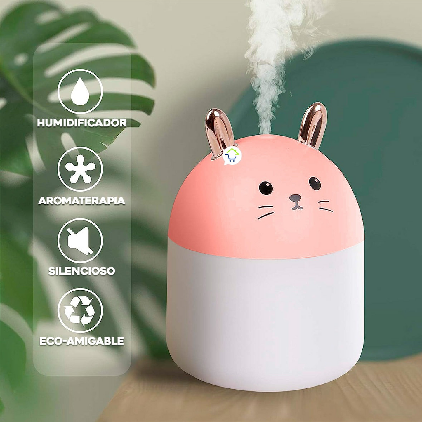 Humidificador de Aire en Forma de Conejo 🐇 – Aromaterapia y Diseño Encantador - Mercacity Colombia