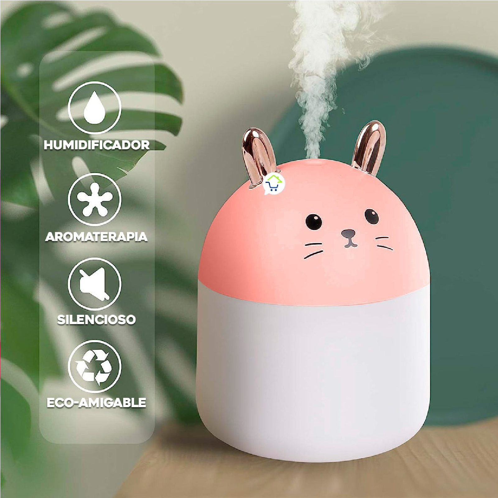 Humidificador de Aire en Forma de Conejo 🐇 – Aromaterapia y Diseño Encantador - Mercacity Colombia