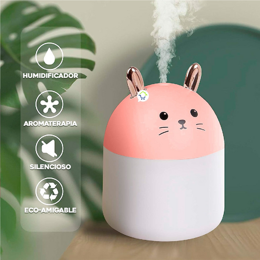Humidificador de Aire en Forma de Conejo 🐇 – Aromaterapia y Diseño Encantador - Mercacity Colombia