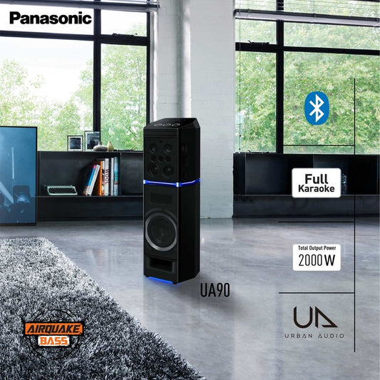 Panasonic SC-UA90 2000 W RMS – Torre URBAN AUDIO con AIRQUAKE BASS & Karaoke - Mercacity Colombia