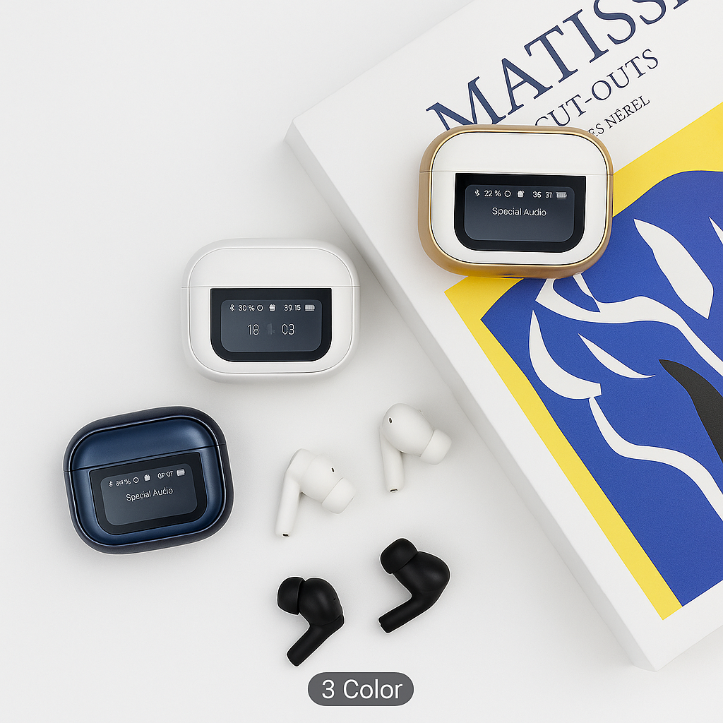 Auriculares Bluetooth con Pantalla LED Smart Display | Sonido Hi-Fi, Larga Autonomía, Diseño Premium - Mercacity Colombia