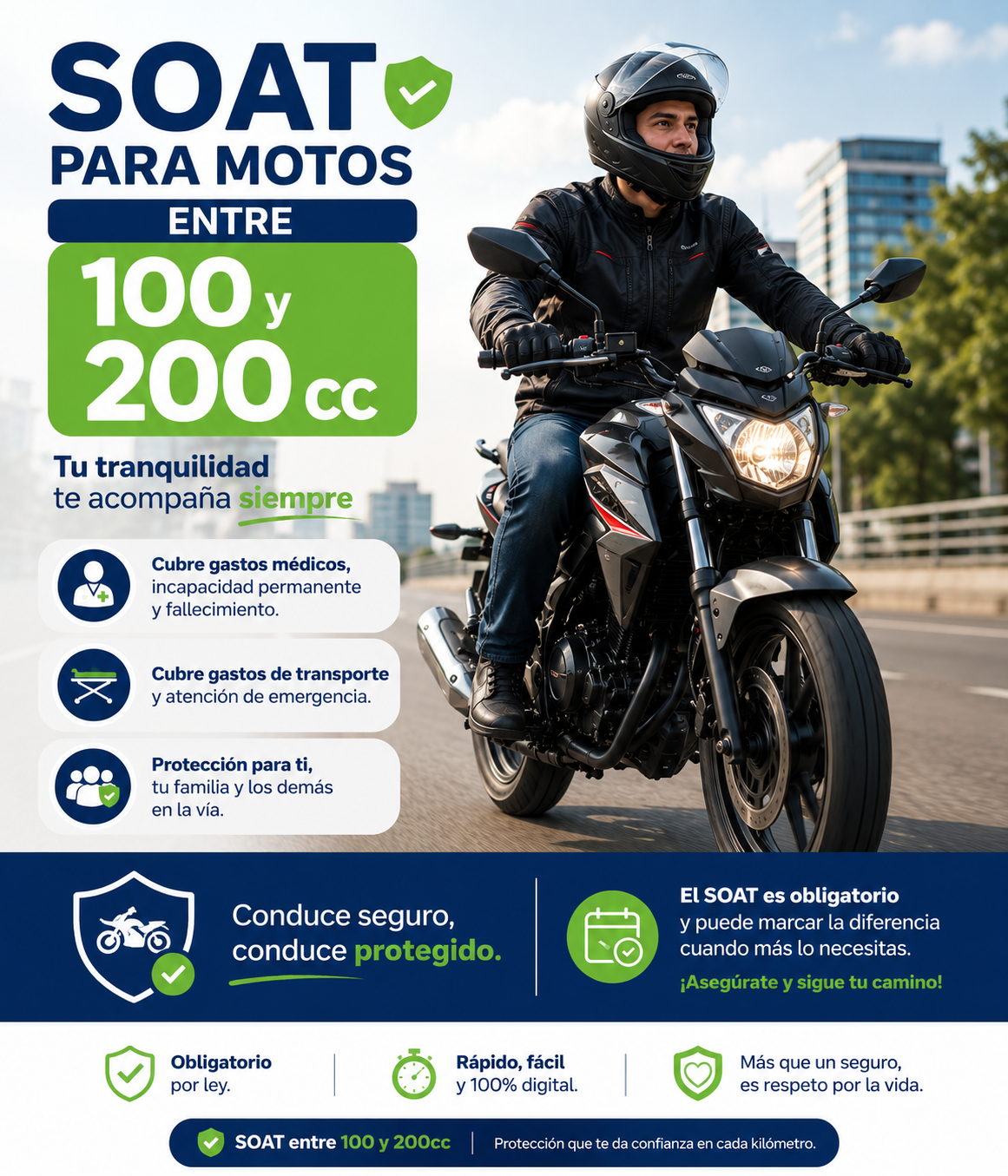 SOAT para motos de 100cc a 200cc - Mercacity Colombia