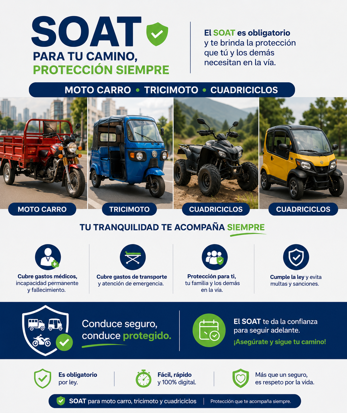 SOAT PARA MOTO CARRO, TRICIMOTO Y CUADRICICLOS - Mercacity Colombia