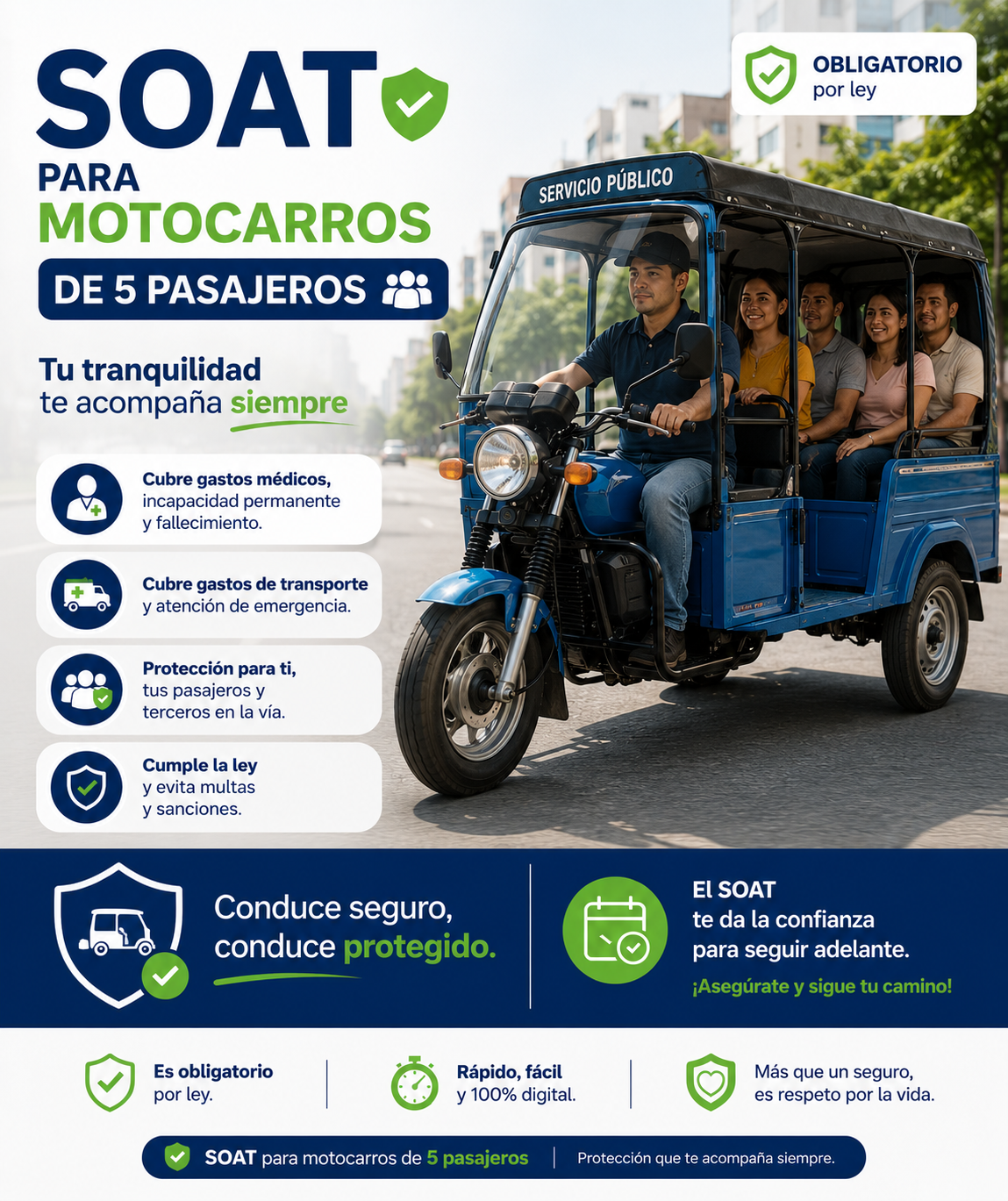 SOAT para motocarros de 5 pasajeros - Mercacity Colombia