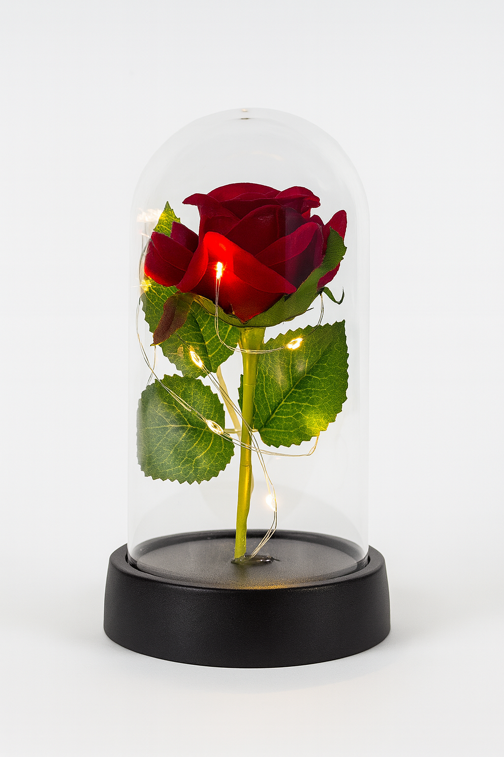 🌹 Rosa con Luces LED en Campana de Vidrio – Un regalo romántico y elegante - Mercacity Colombia