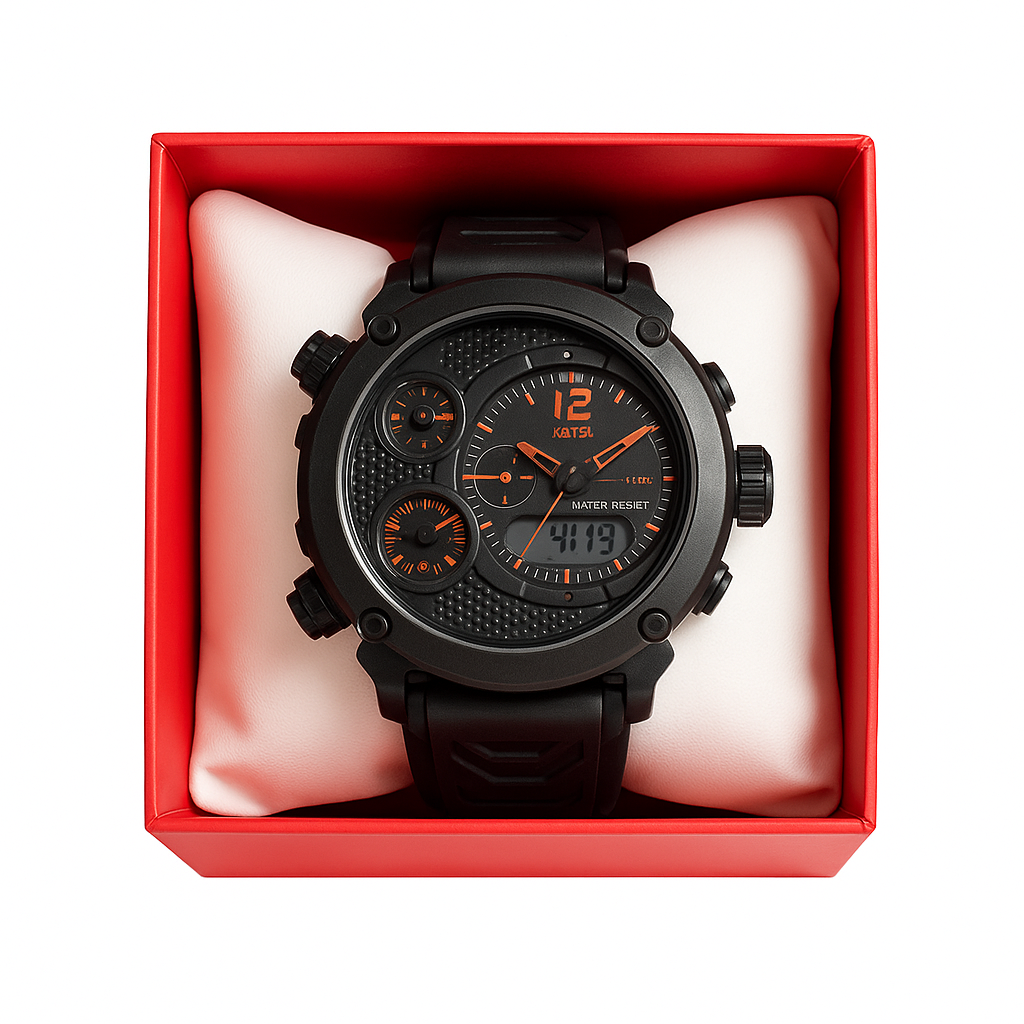 RELOJ KAIROS DEPORTIVO BLACK ORANGE - Mercacity Colombia