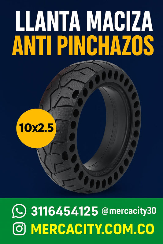 Llanta maciza antipinchazos 10x2.5 - Mercacity Colombia