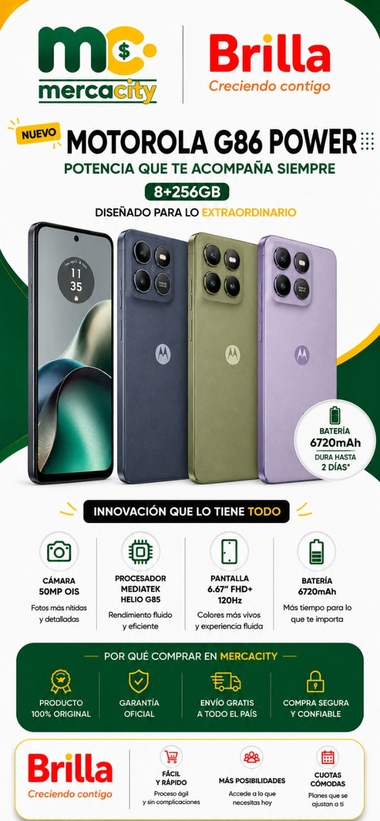 Motorola G86 Power 256GB | Batería Ultra Potente y Rendimiento Superior - Mercacity Colombia