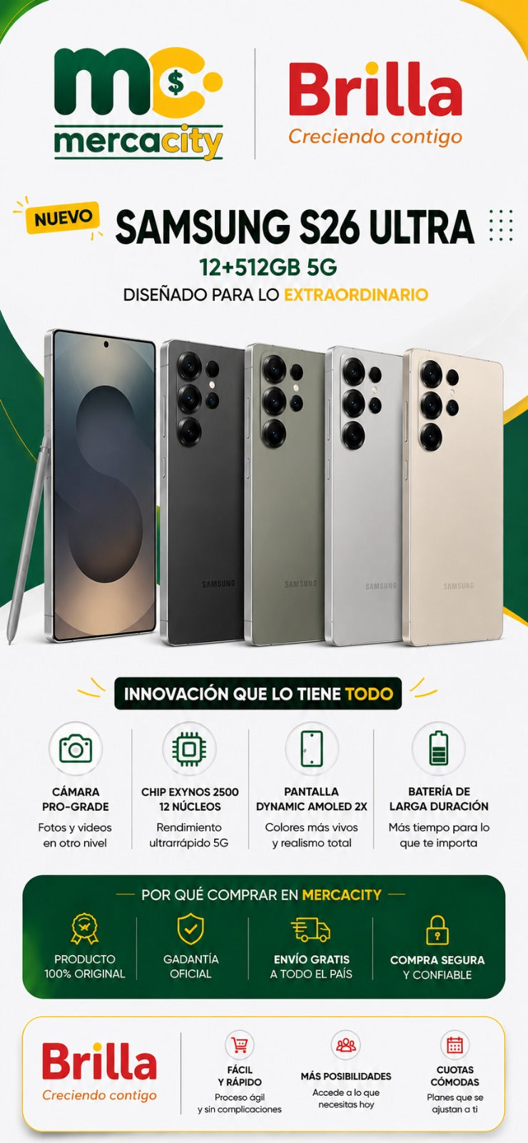 Samsung S26 Ultra 5G 512GB | Potencia Premium, Inteligencia y Rendimiento Extremo - Mercacity Colombia