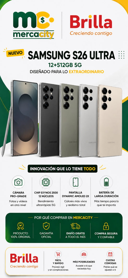 Samsung S26 Ultra 5G 512GB | Potencia Premium, Inteligencia y Rendimiento Extremo - Mercacity Colombia