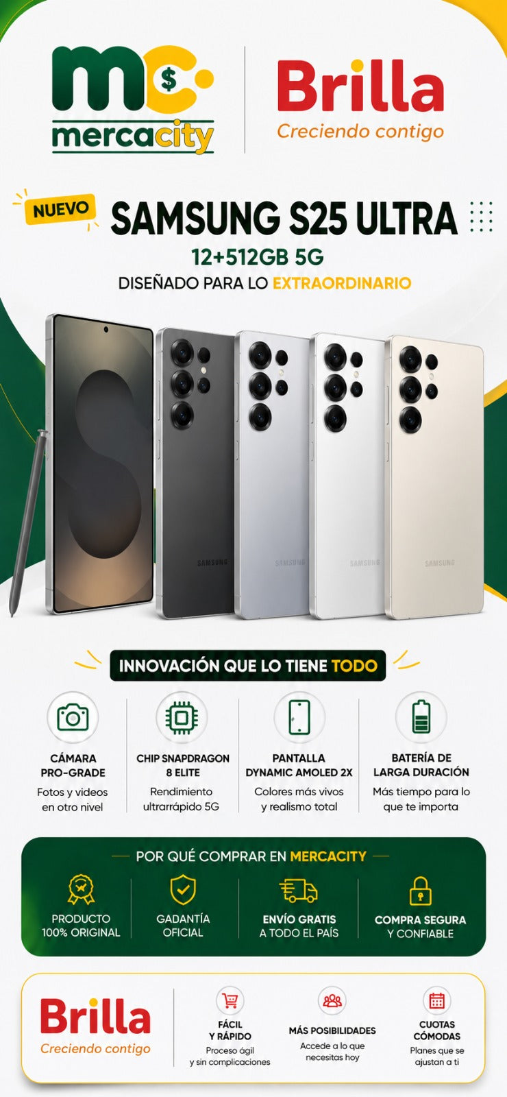 Samsung S25 Ultra 5G 512GB | Potencia Extrema y Tecnología Premium - Mercacity Colombia