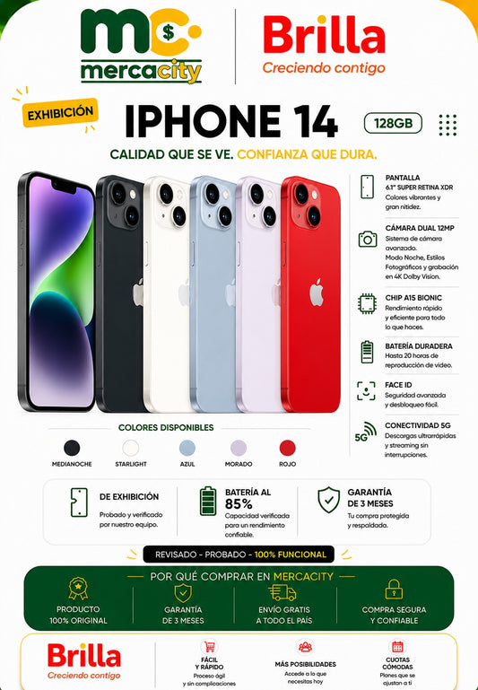 iPhone 14 128GB | Potencia Apple, Diseño Elegante y Rendimiento Superior - Mercacity Colombia