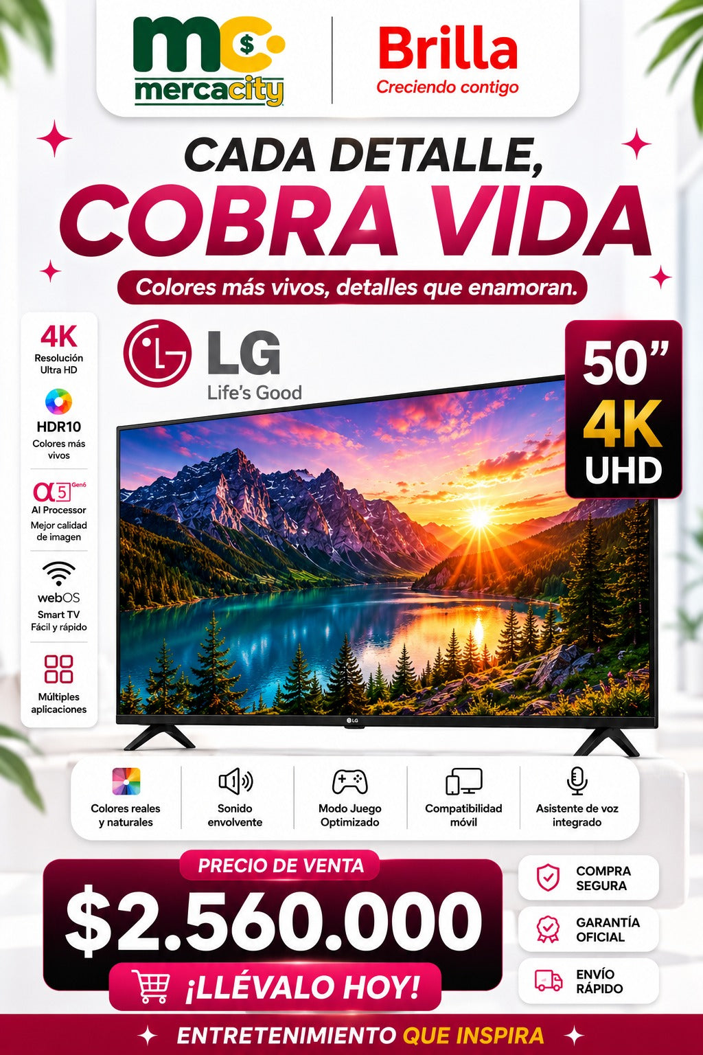 TELEVISOR LG 50" PULGADAS 4K UHD - Mercacity Colombia