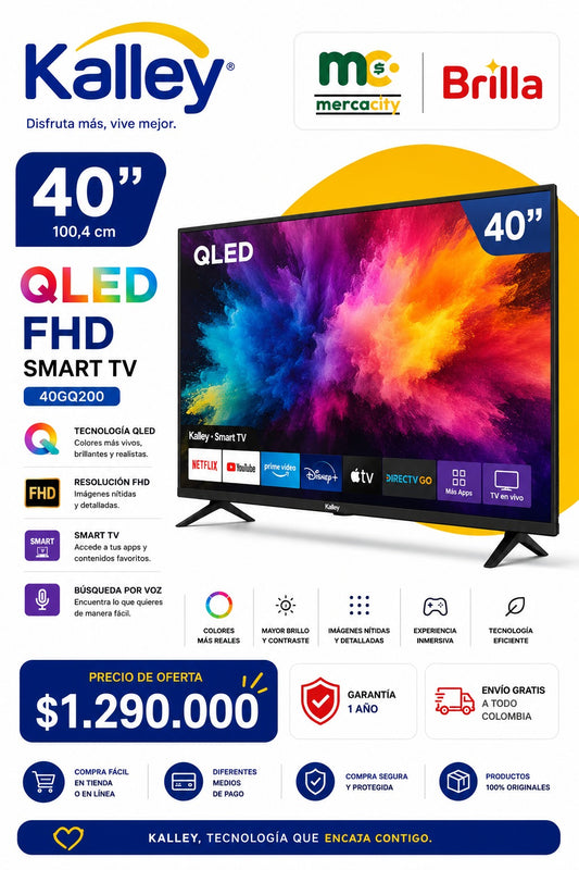 TELEVISOR 40" PULGADAS QLED FHD SMART TV - Mercacity Colombia