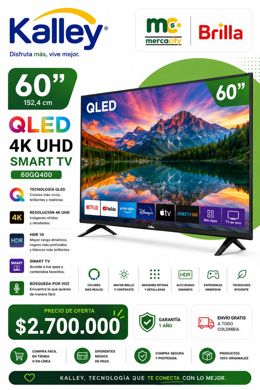 TELEVISOR 60" PULGADAS QLED 4K UHD SMART TV - Mercacity Colombia