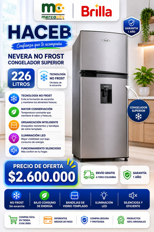 NEVERA HACEB NO FROST 226 LITROS - Mercacity Colombia