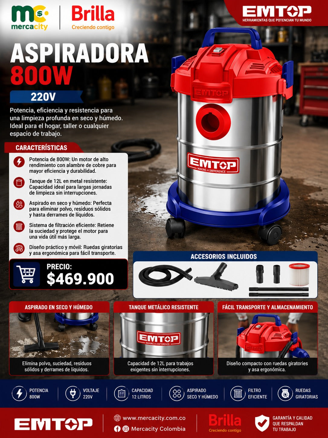 ASPIRADORA 800W - Mercacity Colombia