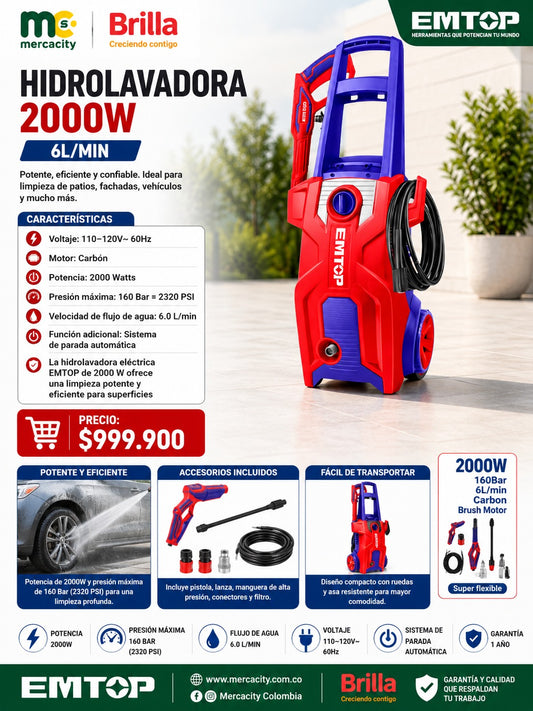 HIDROLAVADORA 2000W - Mercacity Colombia