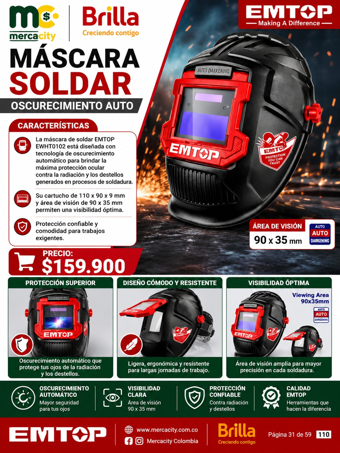 MASCARA SOLDAR AUTO OSCURECIMIENTO - Mercacity Colombia