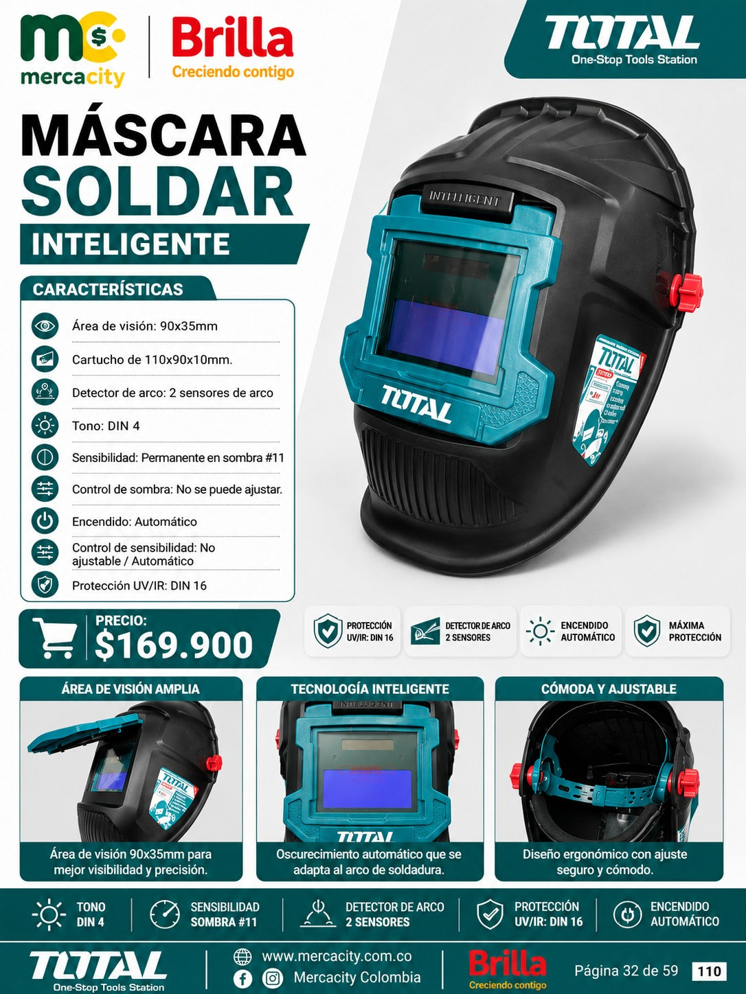 MASCARA SOLDAR INTELIGENTE TOTAL - Mercacity Colombia