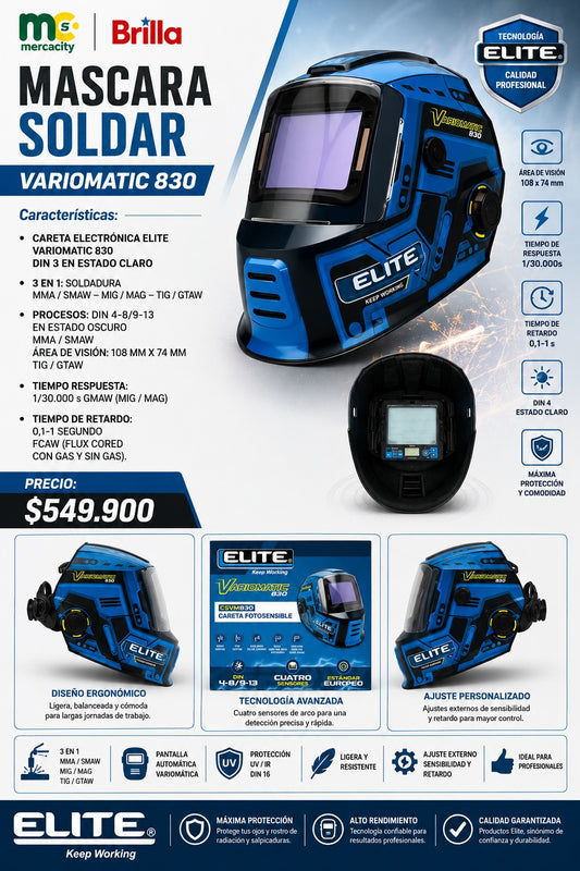 MASCARA DE SOLDAR VARIOMATIC 830 ELITE - Mercacity Colombia