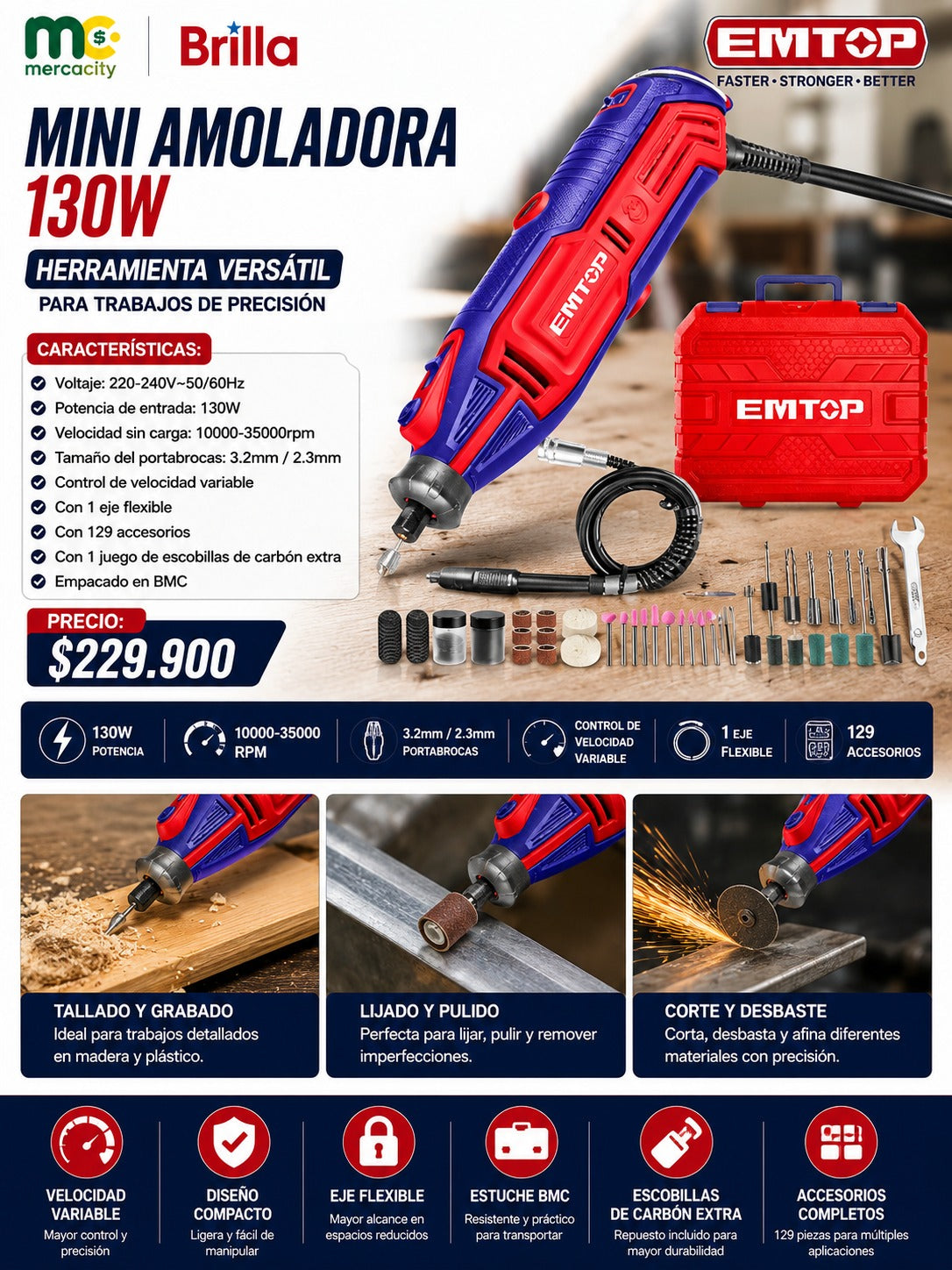 MOTORTOOL 130W EMTOP - Mercacity Colombia