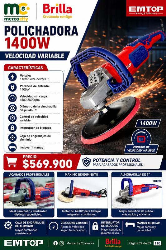 POLICHADORA 1400W - Mercacity Colombia