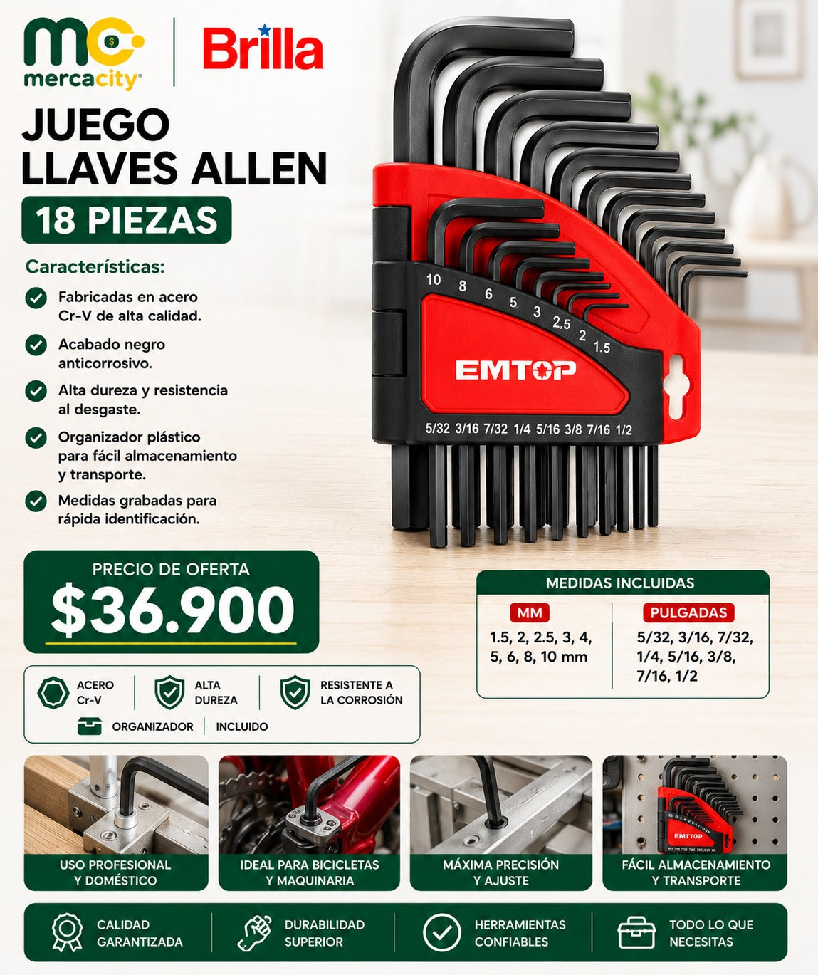 JUEGO LLAVES ALLEN 18 PIEZAS - Mercacity Colombia