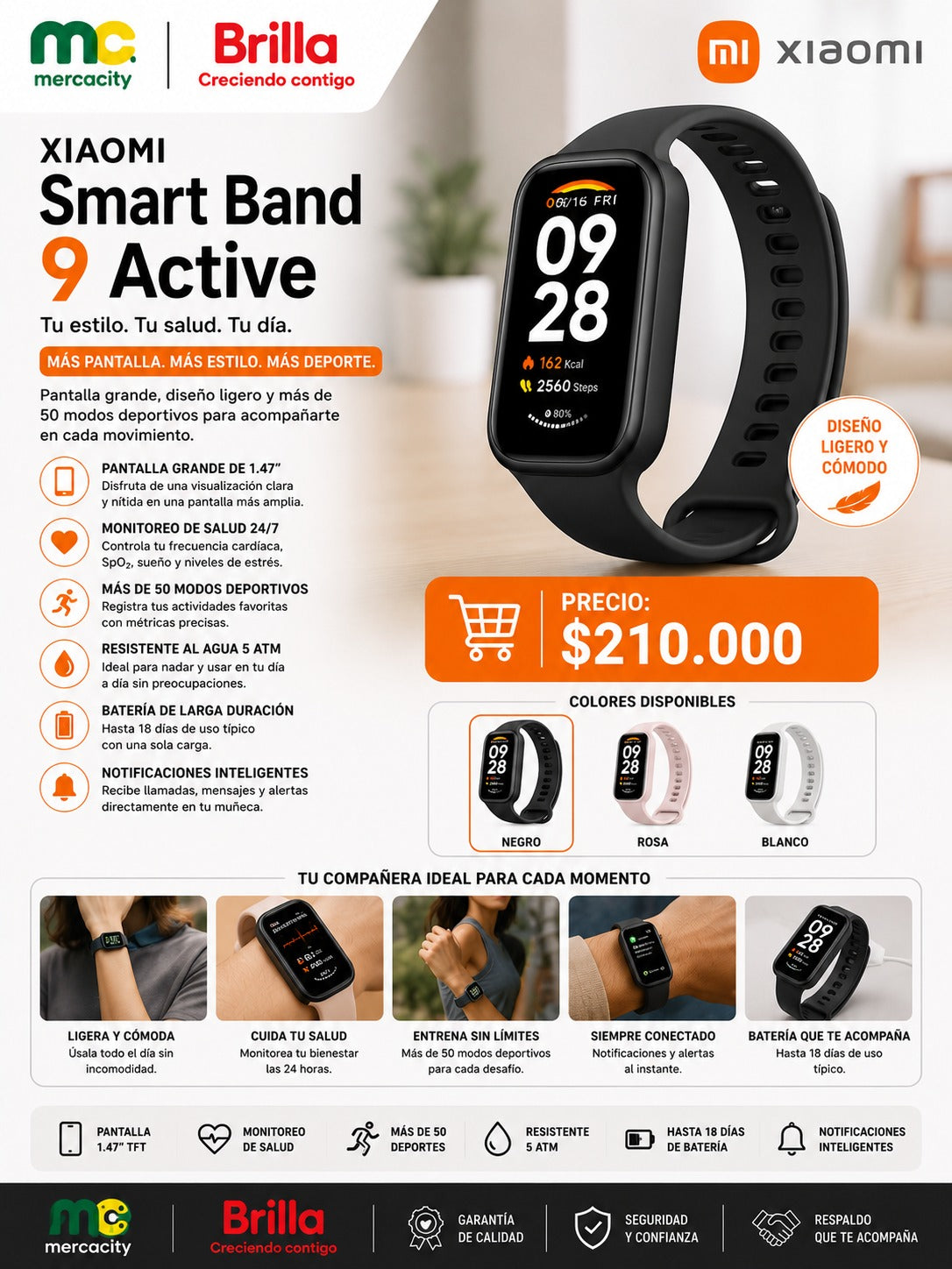 XIAOMI SMART BAND 9 ACTIVE - Mercacity Colombia