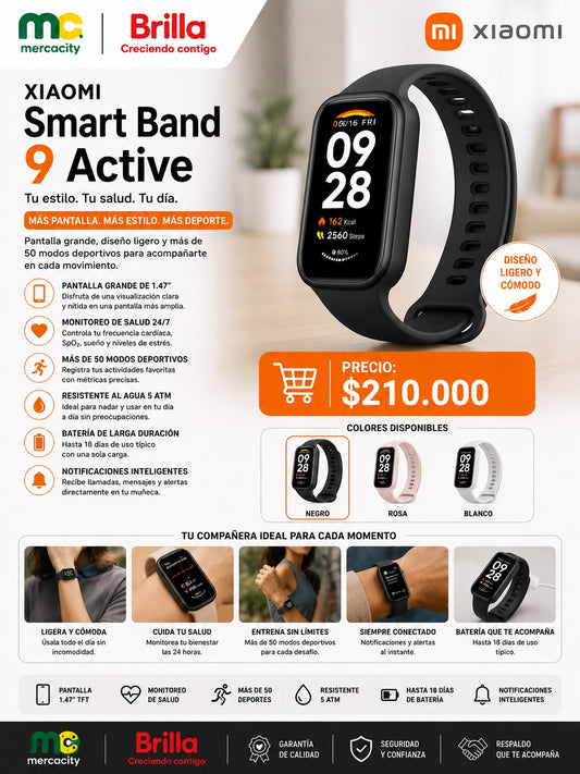 XIAOMI SMART BAND 9 ACTIVE - Mercacity Colombia
