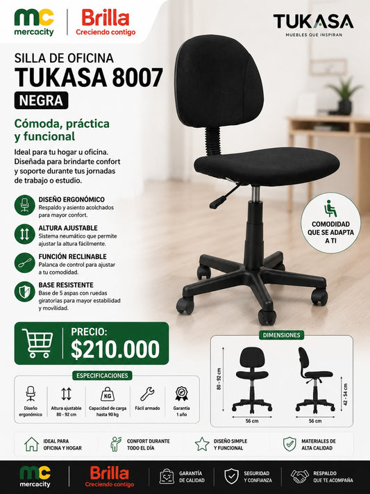 SILLA DE OFICINA TUKASA 8007 - Mercacity Colombia