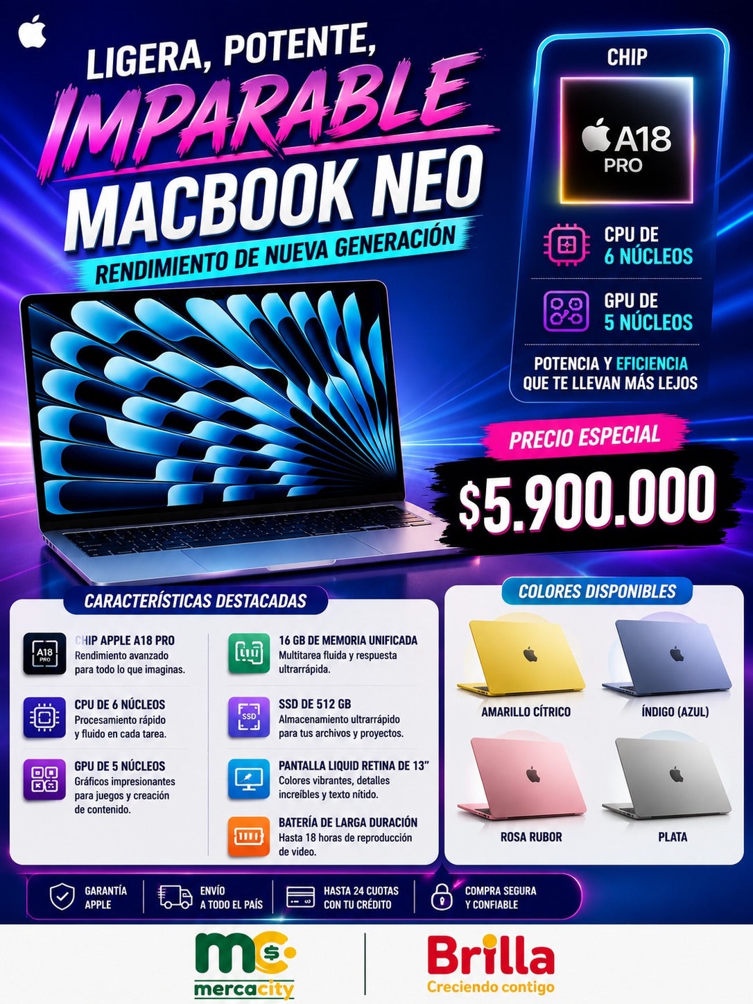 MACBOOK NEO A18PRO - Mercacity Colombia