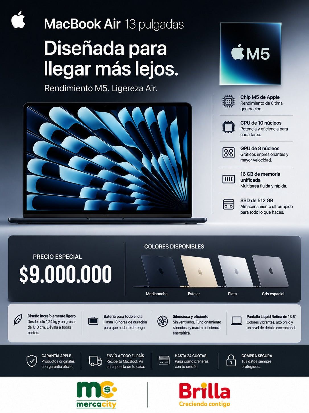 MCBOOK AIR 13 PULGADAS SHIP M5 - Mercacity Colombia
