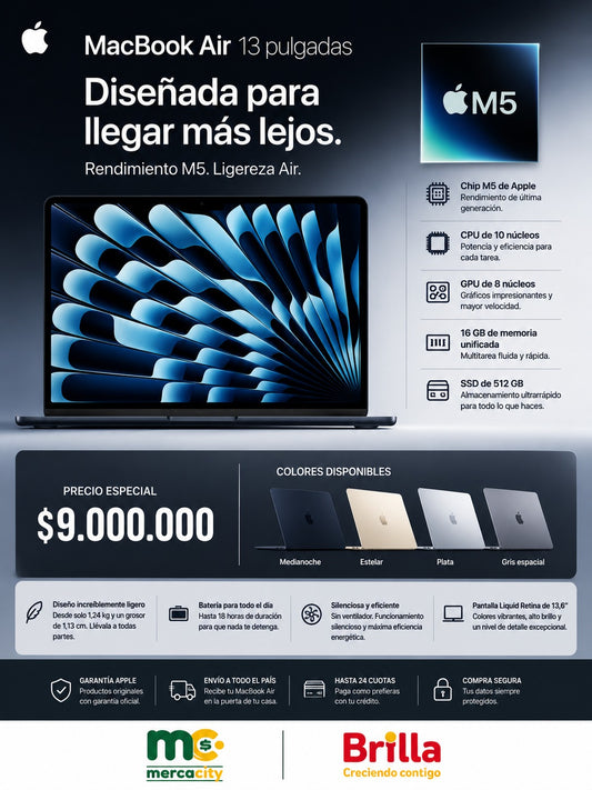 MCBOOK AIR 13 PULGADAS SHIP M5 - Mercacity Colombia