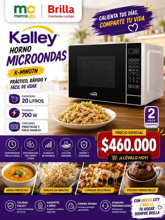 HORNO MICROONDAS 20 LITROS 700W KALLEY - Mercacity Colombia