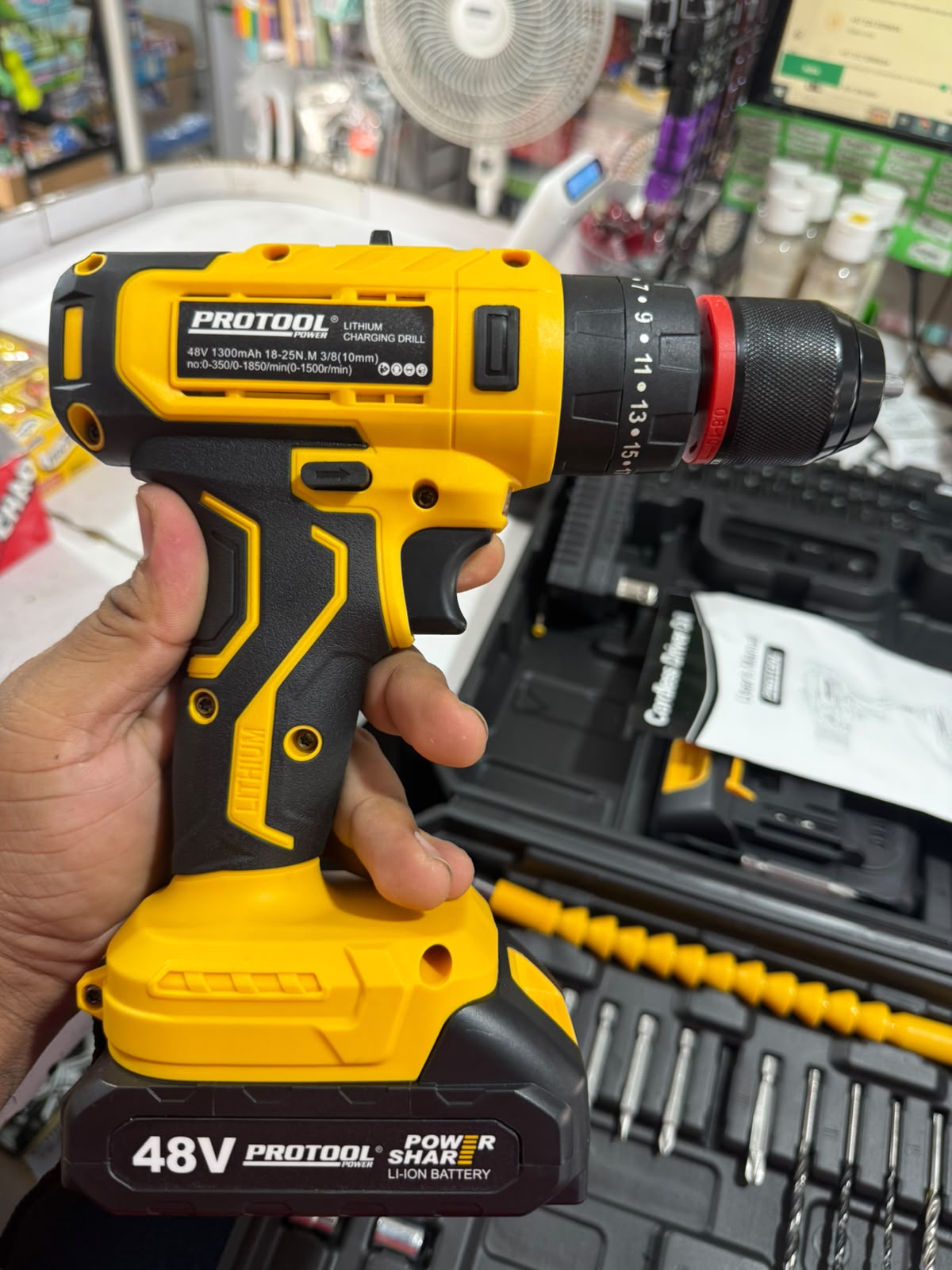 Kit Taladro Inalámbrico Protool + 2 Baterías y Accesorios