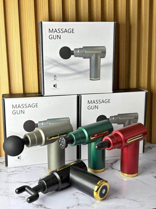 Pistola de Masaje Muscular Recargable con Múltiples Cabezales